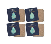Thumbnail for Merle K. (Mudhole) Smith Airport (CDV) design on navy blue 4 pieces set coaster