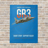 Thumbnail for Hawker Siddeley Harrier GR3 vertical canvas print - no frame - turquoise background