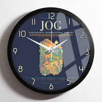 Thumbnail for Yogyakarta International Airport (JOG) design on navy blue framed wall clock