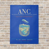 Thumbnail for Ted Stevens Anchorage International Airport ANC - Canvas Framed - Blue