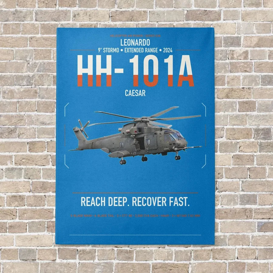 Leonardo HH-101A Caesar vertical canvas print - no frame - turquoise background