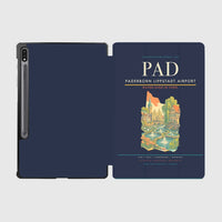 Thumbnail for Paderborn Lippstadt Airport (PAD) design on navy blue samsung tablet tablet case