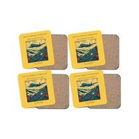 Thumbnail for The Tea Terrace Overflight - Designed Coasters design on yellow 4-pieces-set