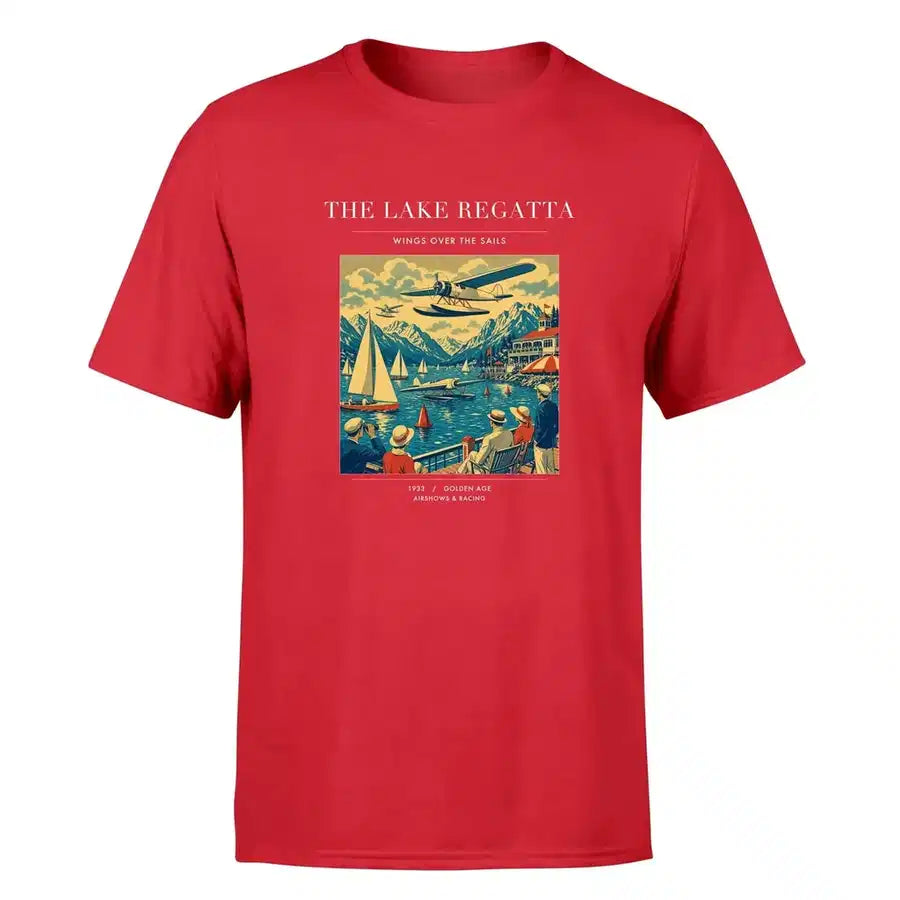 VINTAGE G4039 - The Lake Regatta - Premium T-Shirt design on red premium t shirt