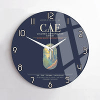 Thumbnail for Columbia Metropolitan Airport CAE Wall-Clock No-Frame - Navy Blue
