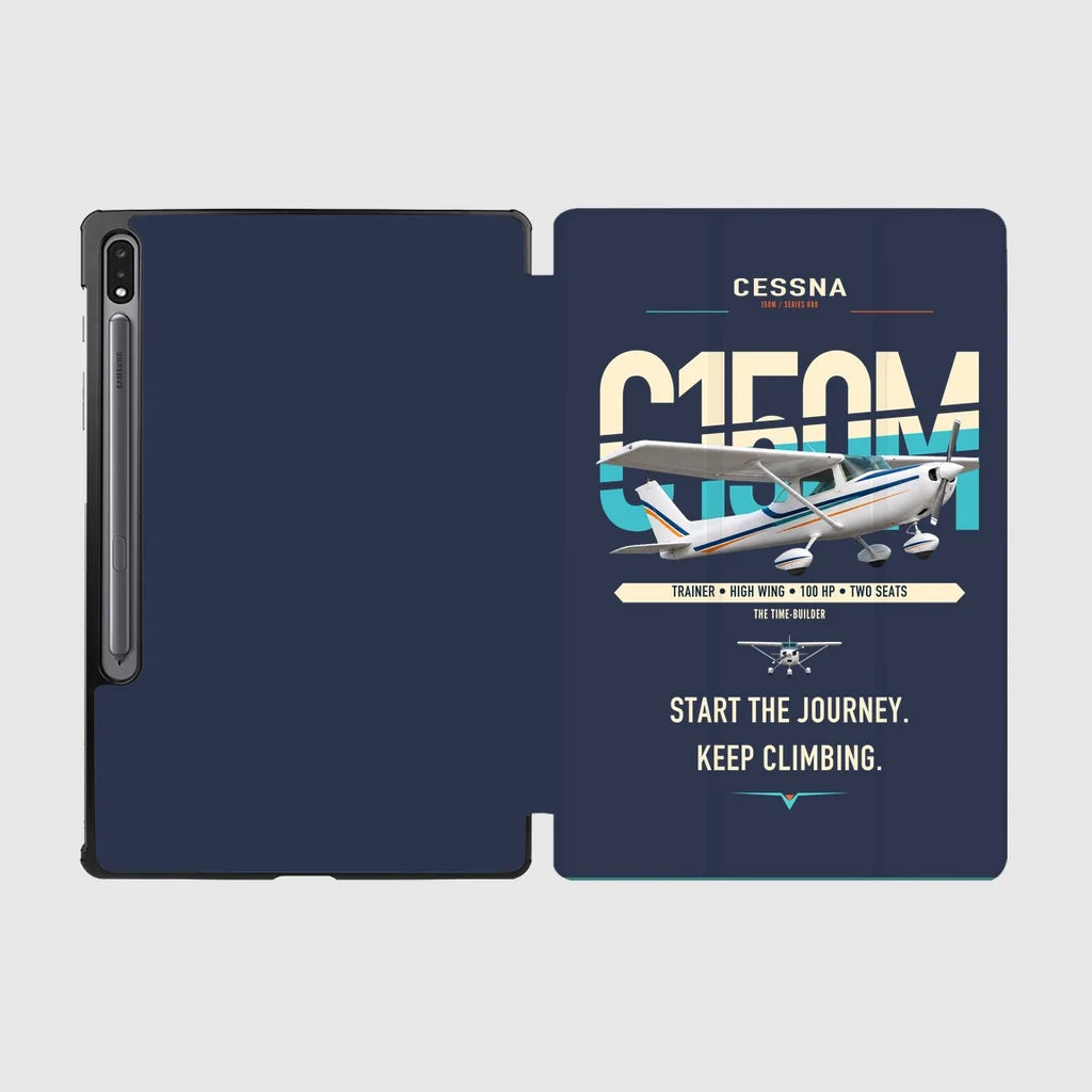 Cessna 150M design on navy blue samsung tablet tablet case