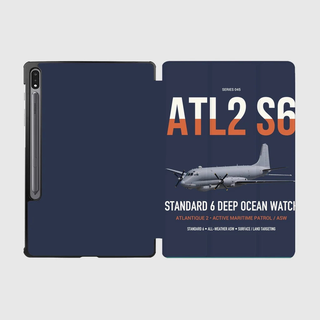 Atlantique 2 Standard 6 design on navy blue samsung tablet tablet case