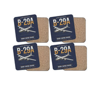 Thumbnail for B-29A Superfortress design on navy blue 4 pieces set coaster