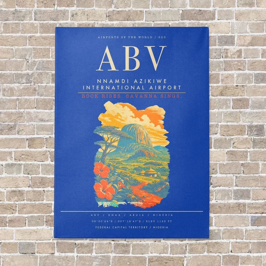 Nnamdi Azikiwe International Airport ABV - Canvas Framed - Blue