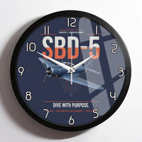 Thumbnail for SBD-5 Dauntless design on navy blue framed wall clock