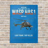 Thumbnail for Westland Wasp HAS1 vertical canvas print - no frame - turquoise background