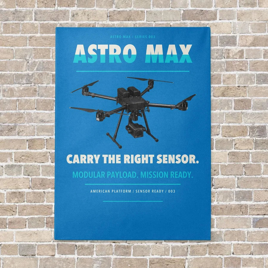 Freefly Astro Max vertical canvas print - no frame - turquoise background