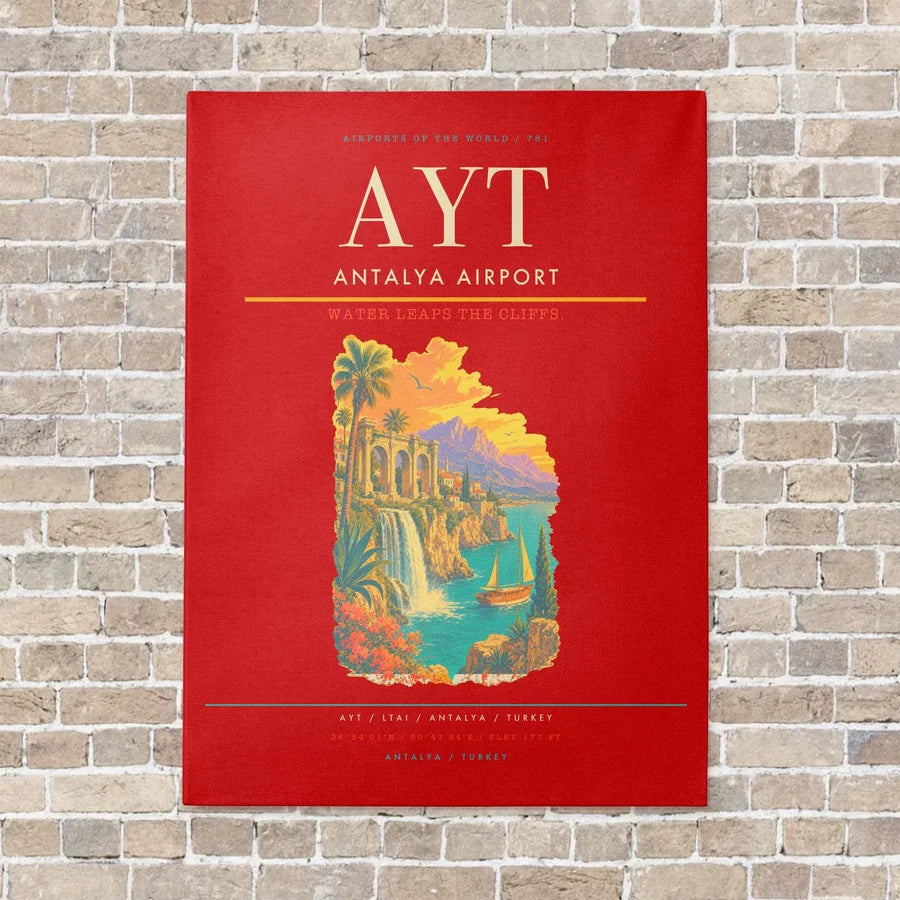 Antalya Airport AYT - Canvas No Frame - Red