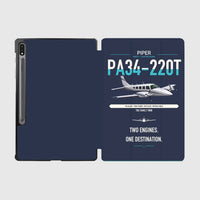 Thumbnail for Piper PA-34-220T Seneca V design on navy blue samsung tablet tablet case