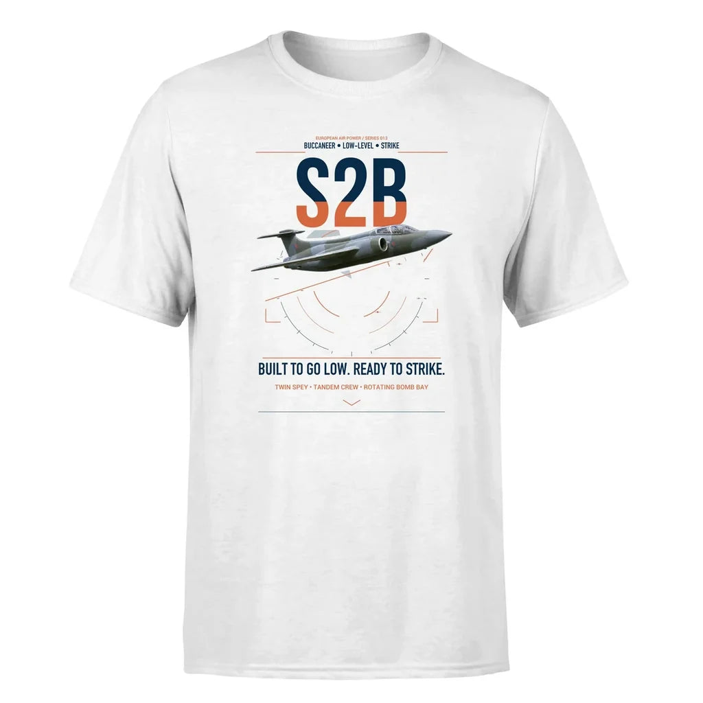 Blackburn Buccaneer S2B design on white t-shirt, single-side print