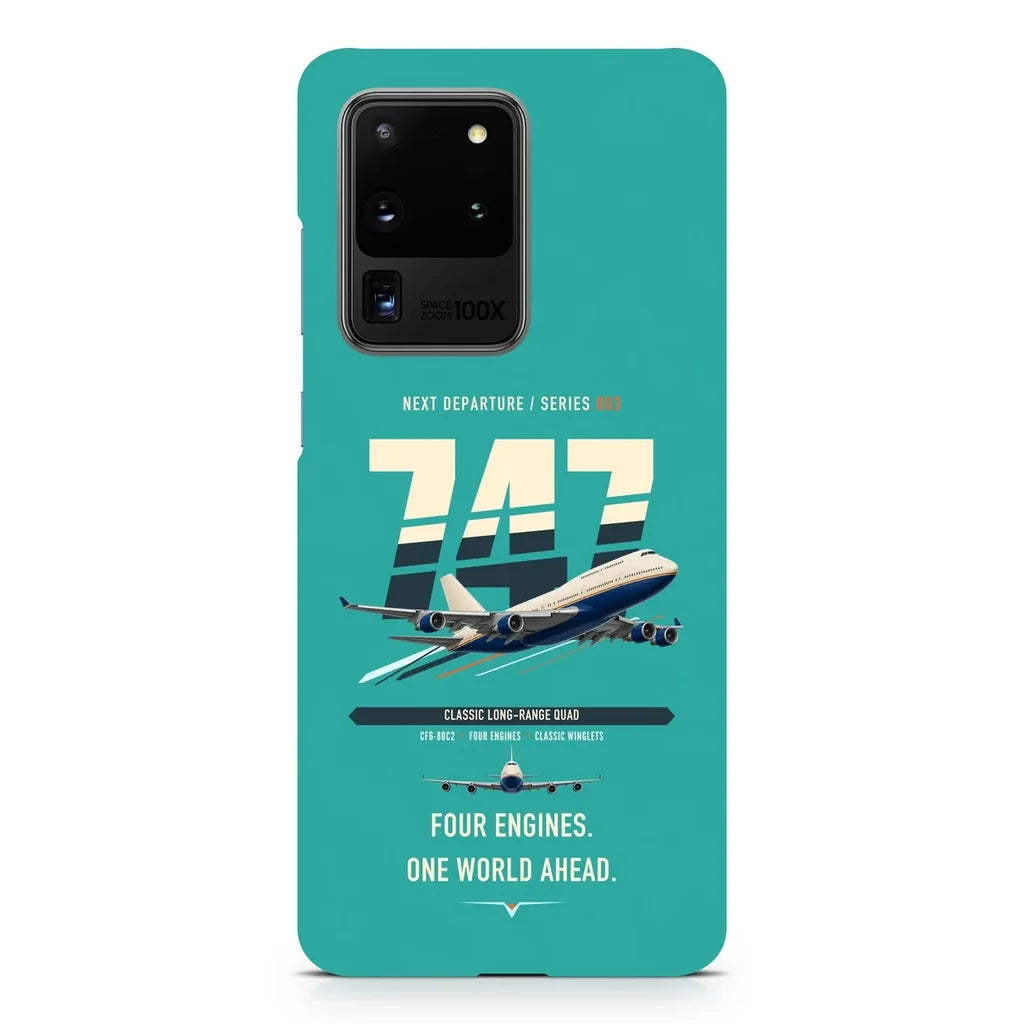 Boeing 747-400 design on samsung case - turquoise