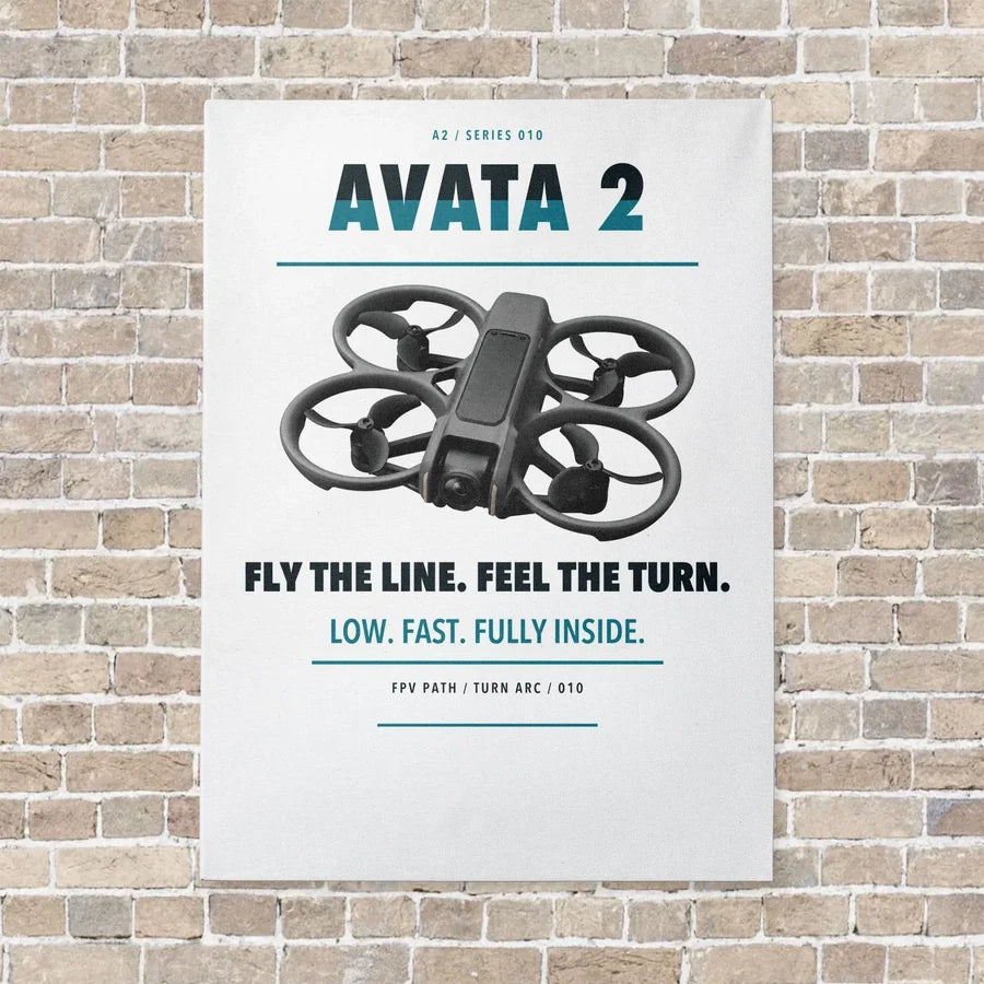 DJI Avata 2 vertical canvas print - no frame - white background