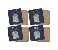 Thumbnail for Poznan - awica Henryk Wieniawski Airport POZ Coaster 4-Pieces-Set - Navy Blue