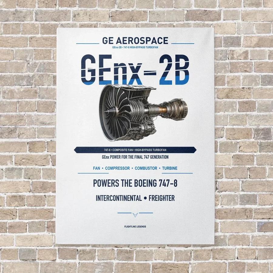 GEnx-2B vertical canvas print - no frame - white background