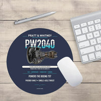 Thumbnail for PW2040 design on navy blue round mouse pad