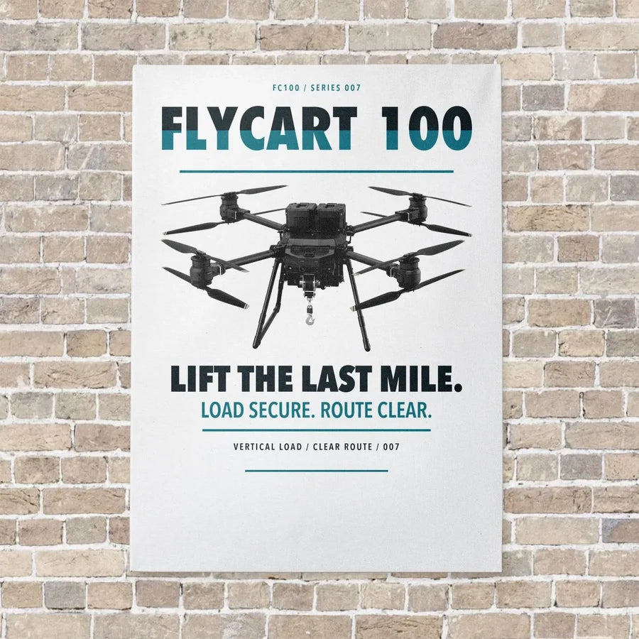 DJI FlyCart 100 vertical canvas print - no frame - white background