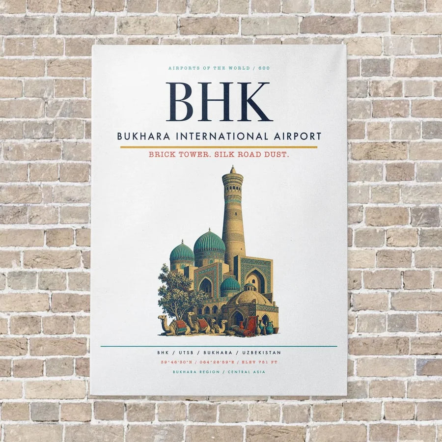 Bukhara International Airport BHK - Canvas No Frame - White