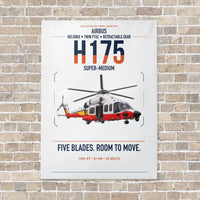 Thumbnail for Airbus H175 vertical canvas print - no frame - white background