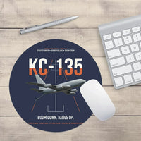 Thumbnail for KC-135 STRATOTANKER design on navy blue round mouse pad