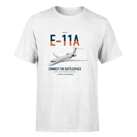 Thumbnail for E-11A BACN design on white double-side t-shirt, single-side print