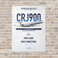 Thumbnail for Bombardier CRJ900 vertical canvas print - no frame - white background