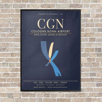 Thumbnail for Cologne Bonn Airport CGN - Canvas Framed - Navy Blue