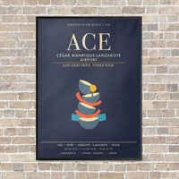 Thumbnail for Cesar Manrique-Lanzarote Airport ACE - Canvas Framed - Navy Blue