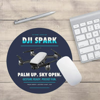 Thumbnail for DJI Spark design on navy blue round mouse pad