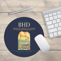 Thumbnail for George Best Belfast City Airport BHD Mouse-Pad Round - Navy Blue