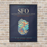 Thumbnail for San Francisco International Airport SFO - Canvas Framed - Navy Blue