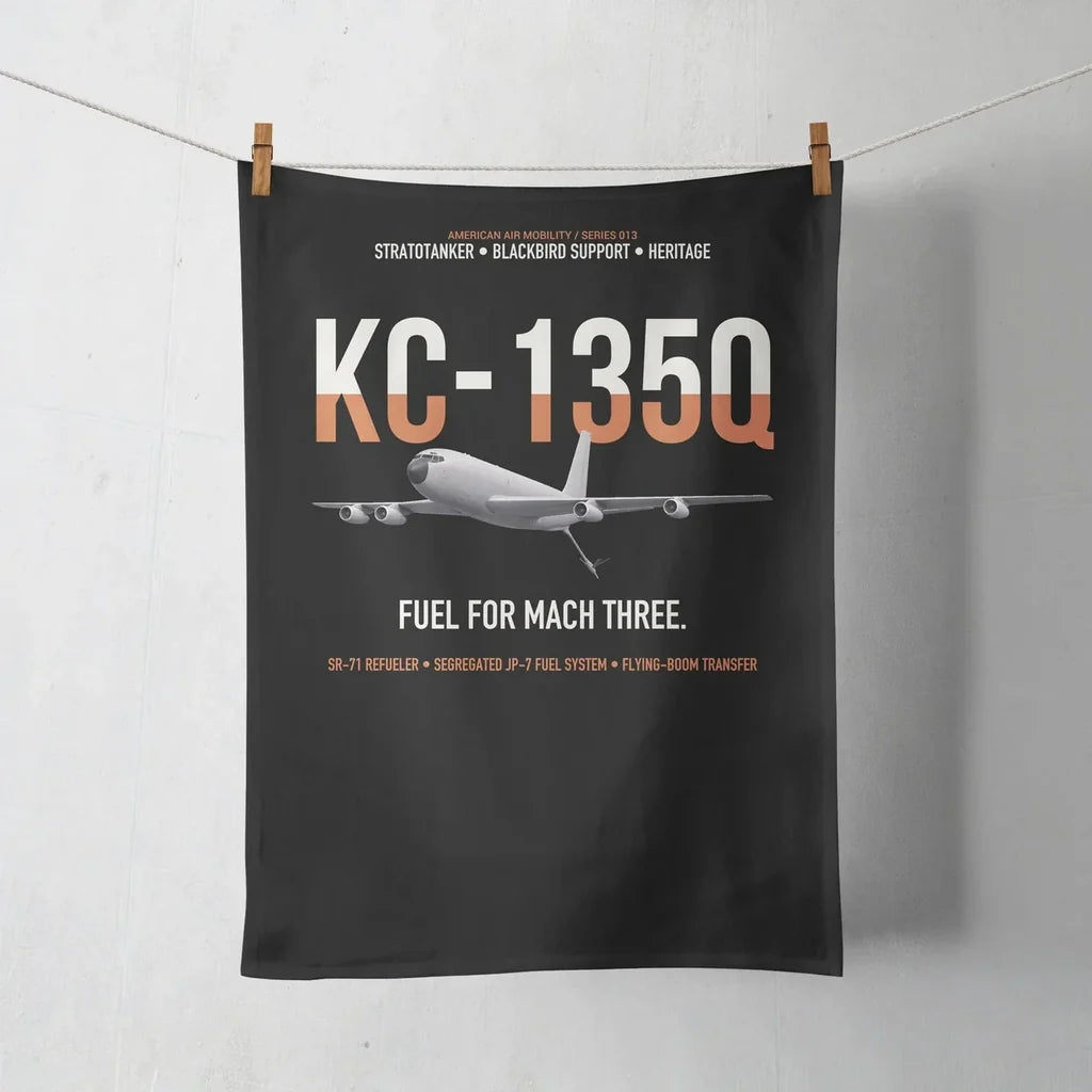 KC-135Q Blackbird Tanker design on black towel