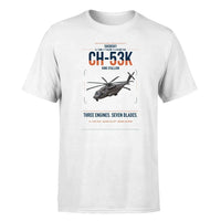 Thumbnail for Sikorsky CH-53K King Stallion design on white t-shirt, single-side print