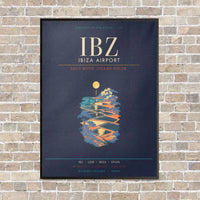 Thumbnail for Ibiza Airport IBZ - Canvas Framed - Navy Blue