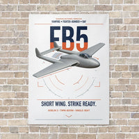 Thumbnail for de Havilland Vampire FB5 vertical canvas print - no frame - white background