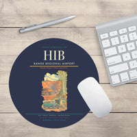 Thumbnail for Range Regional Airport (HIB) design on navy blue round mouse pad