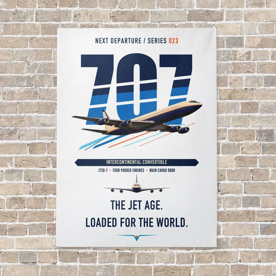 Boeing 707-320C vertical canvas print - no frame - white background