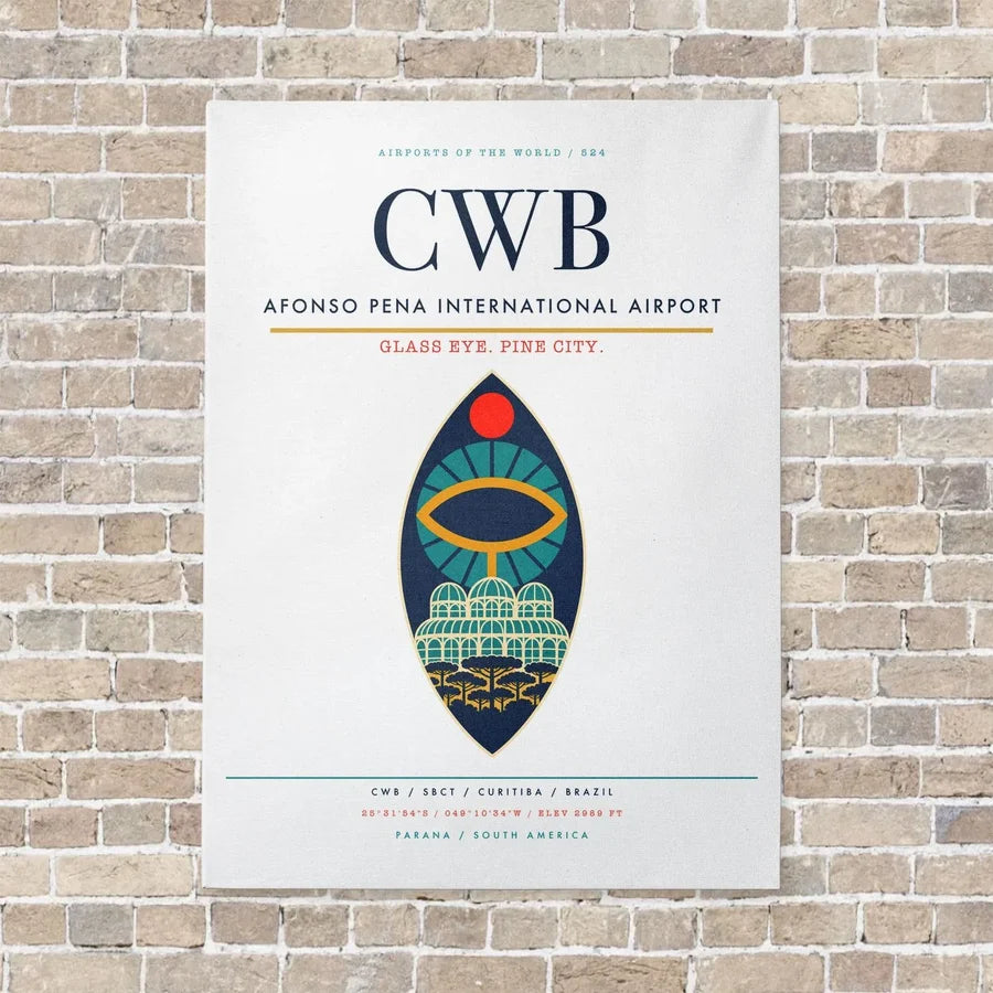 Afonso Pena International Airport CWB vertical canvas print - no frame - white background