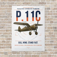 Thumbnail for PZL P.11c vertical canvas print - no frame - white background