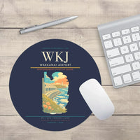 Thumbnail for Wakkanai Airport (WKJ) design on navy blue round mouse pad