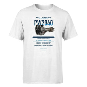 Single-Side Printing — Pratt & Whitney PW2040 Engine Double-Side T-Shirt
