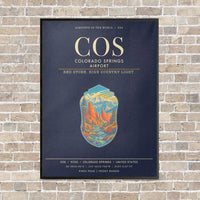 Thumbnail for Colorado Springs Airport COS - Canvas Framed - Navy Blue