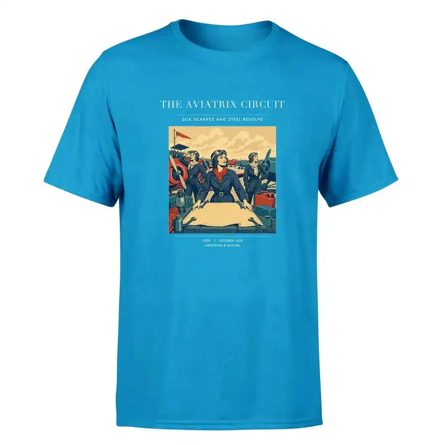VINTAGE G4164 - The Aviatrix Circuit - Premium T-Shirt design on turquoise premium t shirt