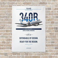 Thumbnail for Saab 340B vertical canvas print - no frame - white background