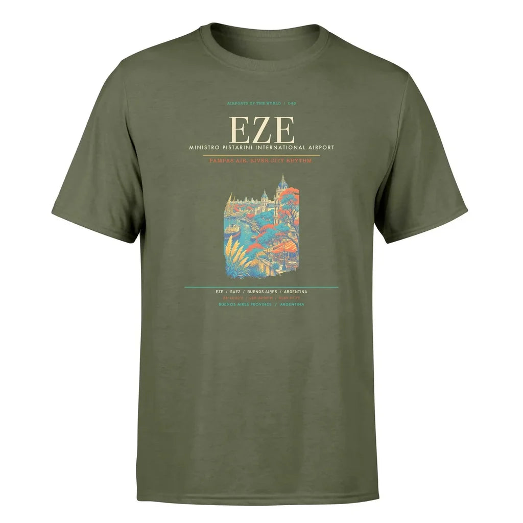 Buenos Aires Airport (EZE) Premium T-Shirt Green Army