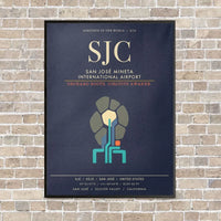 Thumbnail for San Jose Mineta International Airport SJC - Canvas Framed - Navy Blue